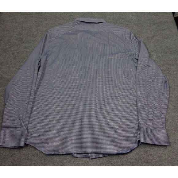 Ministry of Supply Shirt Men 2XL White Blue Gingham Plaid Stretch Button Down - Picture 5 of 10